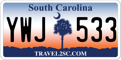 SC license plate YWJ533