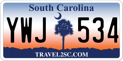 SC license plate YWJ534