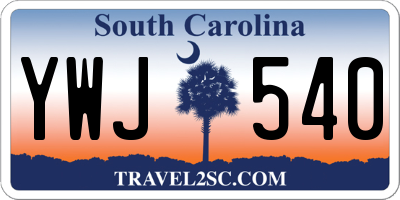 SC license plate YWJ540