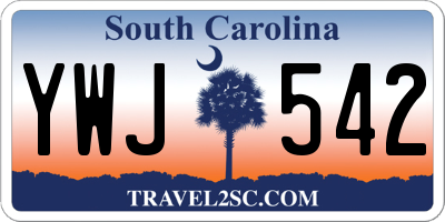 SC license plate YWJ542
