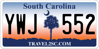 SC license plate YWJ552