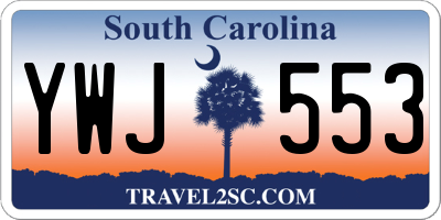 SC license plate YWJ553