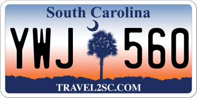SC license plate YWJ560