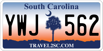 SC license plate YWJ562