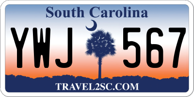 SC license plate YWJ567