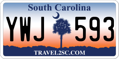 SC license plate YWJ593