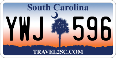 SC license plate YWJ596