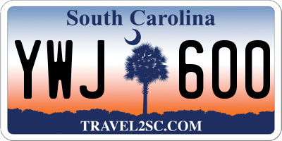 SC license plate YWJ600