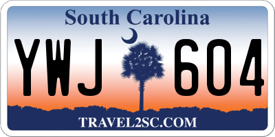 SC license plate YWJ604
