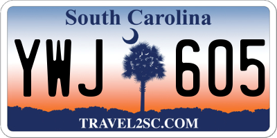 SC license plate YWJ605