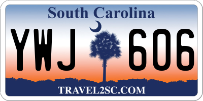 SC license plate YWJ606
