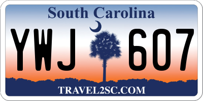 SC license plate YWJ607