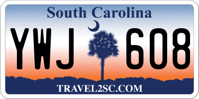 SC license plate YWJ608