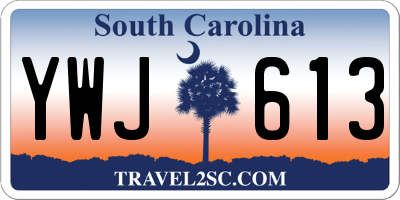SC license plate YWJ613