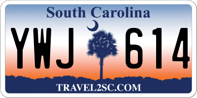SC license plate YWJ614