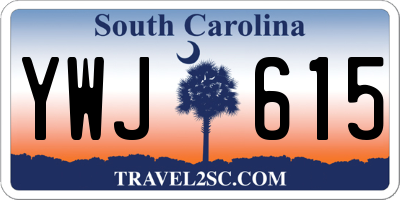 SC license plate YWJ615
