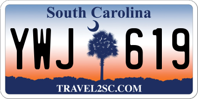 SC license plate YWJ619
