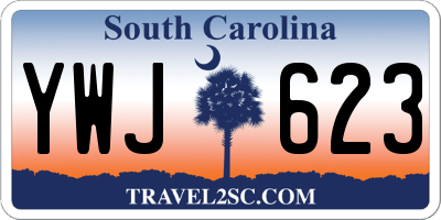 SC license plate YWJ623