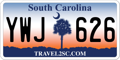 SC license plate YWJ626