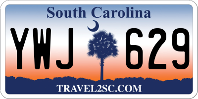 SC license plate YWJ629