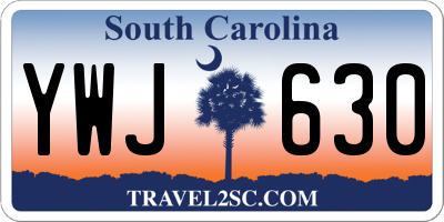 SC license plate YWJ630