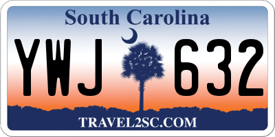 SC license plate YWJ632