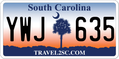SC license plate YWJ635