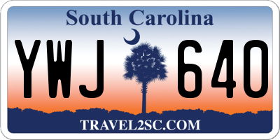SC license plate YWJ640