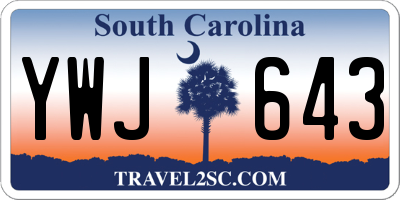 SC license plate YWJ643