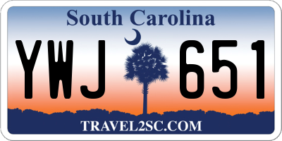 SC license plate YWJ651
