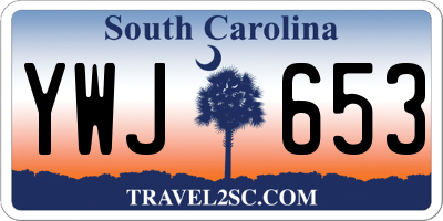 SC license plate YWJ653
