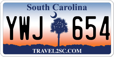 SC license plate YWJ654