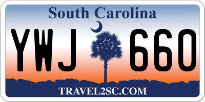 SC license plate YWJ660