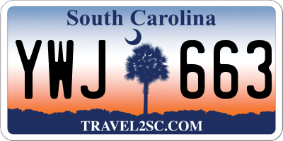 SC license plate YWJ663