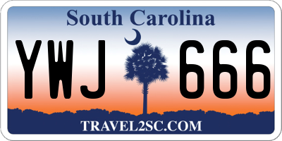 SC license plate YWJ666