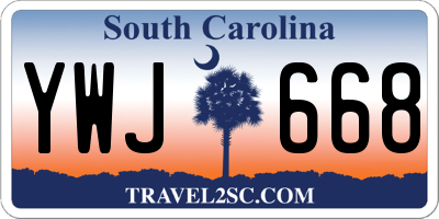 SC license plate YWJ668