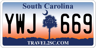 SC license plate YWJ669