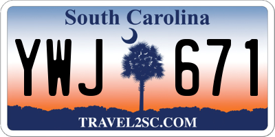 SC license plate YWJ671
