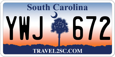 SC license plate YWJ672