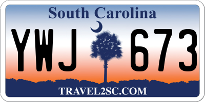 SC license plate YWJ673