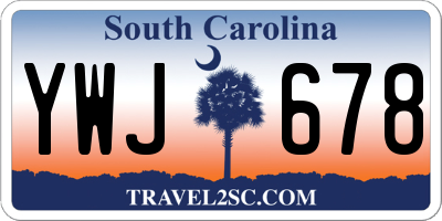 SC license plate YWJ678