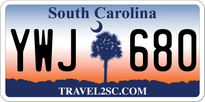 SC license plate YWJ680