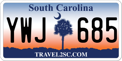 SC license plate YWJ685