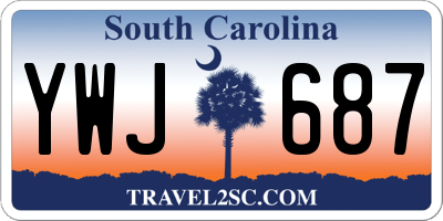 SC license plate YWJ687