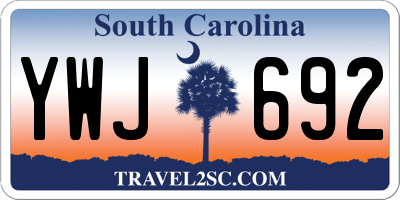 SC license plate YWJ692
