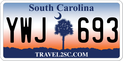 SC license plate YWJ693