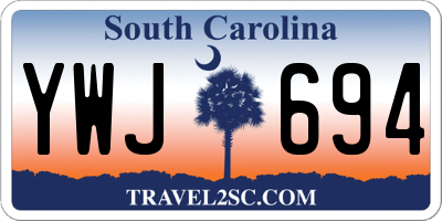 SC license plate YWJ694