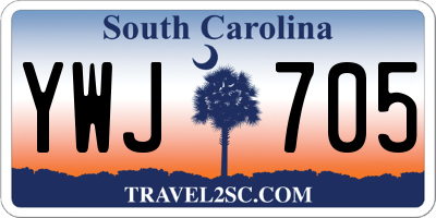 SC license plate YWJ705