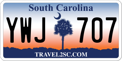 SC license plate YWJ707