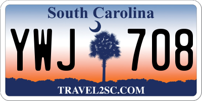 SC license plate YWJ708